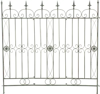 Produktbild von CLP Gartenzaun Mangold Eisen Steckzaun Landhausstil Rankzaun Garten Terrasse antik-grün