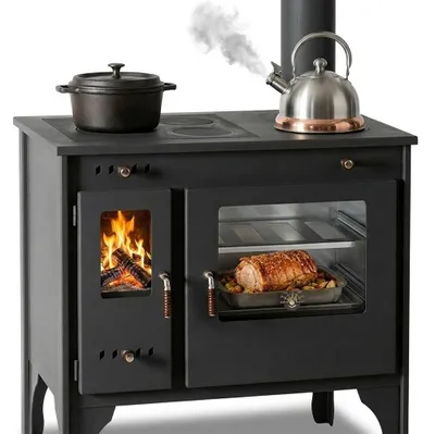 Produktbild von Küchenofen Holzherd R ECO INOX mit Edelstahlbackofen, rechte Version