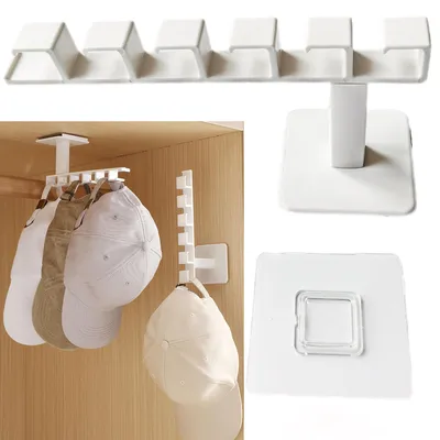 Productafbeelding van Baseballhoedhouder - Wandmontage voor het opbergen van hoeden - 1 stuk - Wit