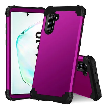 Obrázek produktu pro Galaxy Note 10 Pouzdro, 3 v 1 Hybridní Pevný PC TPU Silikon, Odolné proti nárazům Ochranné pouzdro pro Samsung Galaxy Note 10 Fialová