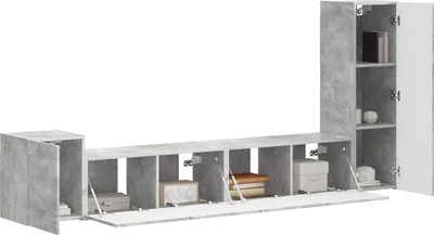 Produktbild von Cloris Designermöbel TV-Schrankset Wandmontiert 3 pcs - Montage erforderlich - Beton Grau Holzwerkstoff - 2026Neu758589 - TV-Schränke