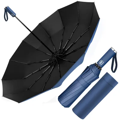 Imagen del producto de Paraguas automático, resistente al viento, con un diámetro de 105 cm, ideal para días lluviosos