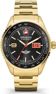 Produktbild von SWISS MILITARY HANOWA SMWGH2101010 Herren-Armbanduhr, Edelstahl-Gehäuse, Metall-Armband