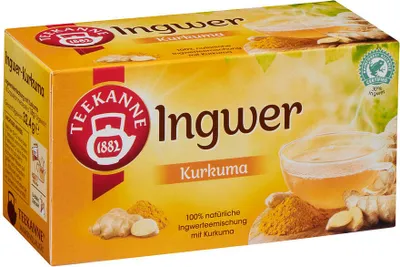 Produktbild von TEEKANNE Ingwer Kurkuma Tee 18 Portionen