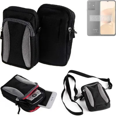 Produktbild von K-S-Trade Holster Schutz Hülle kompatibel mit Cubot Note 50 Handy Hülle Gürteltasche Umhängetasche mit Zusatzfach schwarz