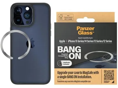 Produktbild von PanzerGlass ® Bang On MagSafe Kompatibilitätsring iPhone 16 | 15 | 14 | 13 | 12, Apple, Apple - iPhone 12, Apple - iPhone 12 Pro, Apple - iPhone 12 Mini, Apple - iPhone 12 Pro Max, Apple..., Trockene Anwendung, Transparent, 1 Stück(e)