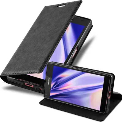 Image de Cadorabo Housse pour Sony Xperia Z5 COMPACT Housse de protection en noir Housse pour portable Etui Case Cover Fermeture magnétique