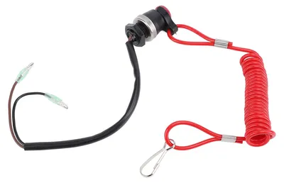 Immagine prodotto di Interruttore di arresto per fuoribordo e cinturino di trasporto 3A3-06830-0: ricambio resistente e robusto per Tohatsu RC5A, RC5B, RC5C, RC5E, RC5F