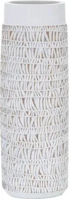 Produktbild von Mauro Ferretti Vase Nairobi oval weiß gewaschen 19x12x50 cm