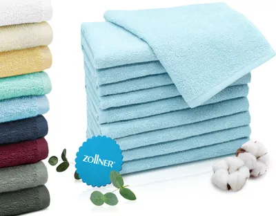 Produktbild von 10er Set Gästehandtücher 30x50 cm, 100% Baumwolle, hellblau