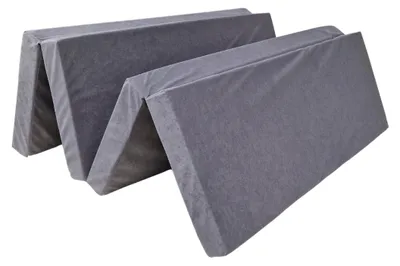Productafbeelding van Natalia Spzoo vouwmatras 180x120x8 cm, grijs - 4-delig schuimmatras, afneembare en wasbare hoes, voor logees, camper en kamperen, compact op te bergen