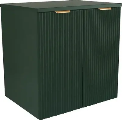 Obrázok produktu pre WENA Skrinka pod umývadlo s dvierkami 60 cm, rebrované čelá, kovové úchyty v zlatej farbe (farba: Šalvia)