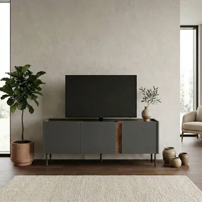 Productafbeelding van Skye Decor, TV-standaard van hoge kwaliteit (artikelnummer), antraciet en sepia eikenhout, 140 cm