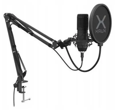 Produktbild von USB-Mikrofon Krux Edis 1000 Schwarz mit Arm und Popfilter, 130 dB KRX0109