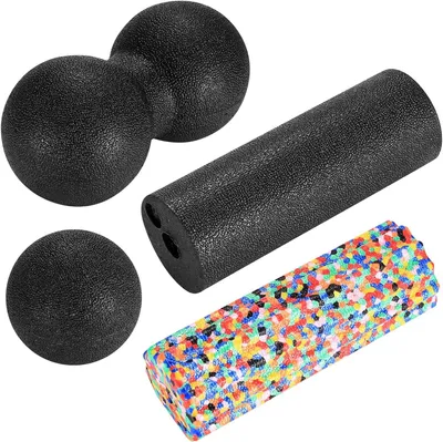 Produktbild von 4-teiliges Massageballen Set, Schaumstoffrollen, Doppel-Peanuts-Ball, Lacrosse-Bälle, für Muskelmassage
