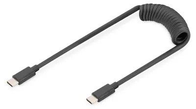 Obrázek produktu pro DIGITUS Ladekabel USB-C->USB-C Spiralkabel        1m schwarz
