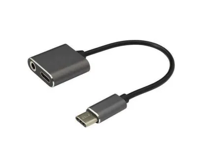 Obrázok produktu pre Adaptér SBOX USB-C -> USB-C + 3,5 mm konektor, čierny