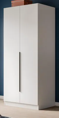 Produktbild von Kleiderschrank "Swan" in weiß Drehtürenschrank 2-türig 80 x 181 cm