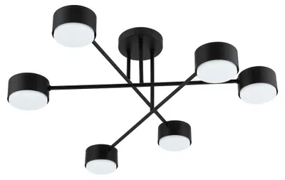 Produktbild von KAR-LIGHTING Deckenstrahler 6-flammig Schwarz, Metall GX53 – 65×12×24 cm – für Esszimmer, Wohnzimmer & Küche
