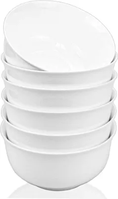 Produktbild von Famanu Frühstücksschalen Set aus 6 Porzellan-Schalen - 900 ml, Weiß