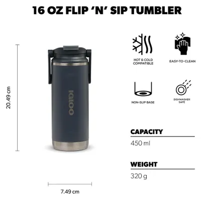 Image de Bouteille isotherme IGLOO Tumbler 16 en acier inoxydable, 450 ml, bouteille étanche, à double paroi