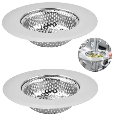 Produktbild von Abflusssieb 2 Stück Edelstahl für Spülbecken Küchenspüle Verstopfungsschutz Haarfänger 11.5 x 6 x 2.5 cm