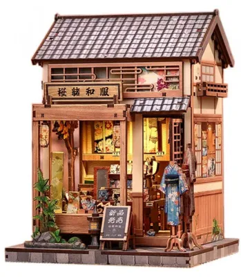 Obrázok produktu pre Stavebnica Cutebee Sakura O Kimono Shop CWGC223 Drevo 14 x 13 x 19 cm
