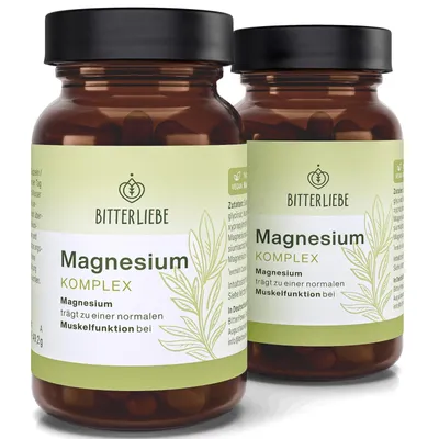 Produktbild von BitterLiebe Magnesium Kapseln - 2x 60 Kapseln