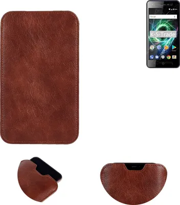 Produktbild von K-S-Trade Schutzhülle Handyhülle kompatibel mit BQ Mobile BQ-5009L Trend Handytasche Kunstleder Sleeve in braun