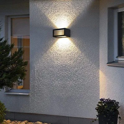 Produktbild von Aluminium Wandlampe mit E27, 40W, IP65, wasserdicht, schwarz