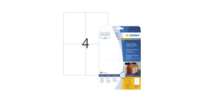 Produktbild von HERMA Folien-Etiketten A4 105x148mm   weiß ablösbar    80St.