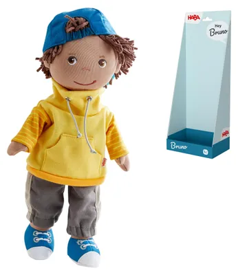 Produktbild von HABA Stoffpuppe Bruno 30 cm – Erste Spielpuppe ab 18 Monate