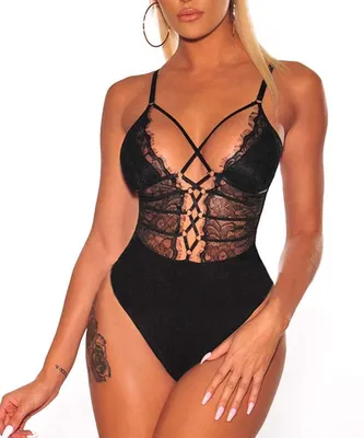 Immagine prodotto di Buitifo Damen: Body sexy, stile babydoll, in pizzo (nero, taglia S)