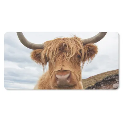Produktbild von MuchoWow® Mauspad Mousepad Schottischer Hochländer - Kuh - Landschaft 60x30 cm - Mousepads - Maus Mat - Pad - Mausunterlage - Nachhaltig