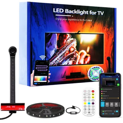 Smart RGBIC TV-Licht mit Kamera, 3,8 m, für 55-75 Zoll