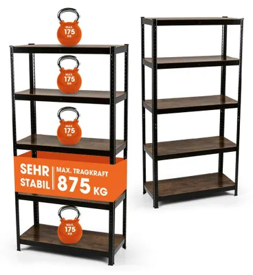 Produktbild von EASYmaxx 2 in 1 Schwerlastregal & Werkbank 2er-Set, 180 x 90 x 40 cm - 875 kg Traglast