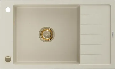 Immagine prodotto di Mexen Elias lavello in granito a 1 vasca con gocciolatoio 795 x 480 mm, beige, sifone dorato - 6511791005-69-G