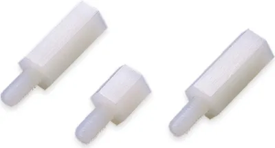Produktbild von KSS Abstandsbolzen, naturfarben, Polyamid, 5,6 mm, 6 mm, M3x0,5, 10 mm