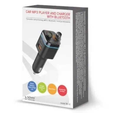 Produktbild von Savio TR-12 Bluetooth-Autotransmitter, Schwarz