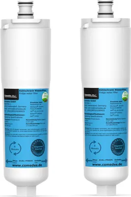 Produktbild von 2er Set Comedes Wasserfilter passend für Bosch und Whirlpool Kühlschränke
