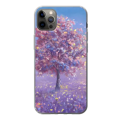 Produktbild von MuchoWow® Handyhülle Schutzhülle Hülle für iPhone 13 Pro Max Baum - Sommer - Rosa Silikon Softcase Handy Hülle - Mobiltelefon