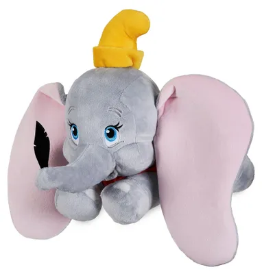 Zdjęcie produktu dla Oficjalna, średniej wielkości pluszowa zabawka Dumbo od Disney Store, idealna dla dzieci, o wysokości 44 cm. Klasyczna postać w formie pluszaka, przedstawiająca słodkiego małego słonia z charakterystycznym kapeluszem. Wykonana z miękkich materiałów, ozdobiona haftowanymi detalami. Dumbo, pluszowy słonik