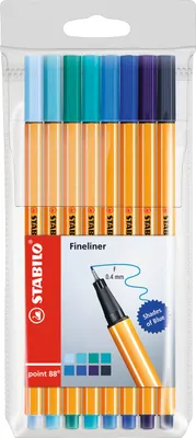 Produktbild von Fineliner - STABILO point 88 - 8er Etui - Blautöne