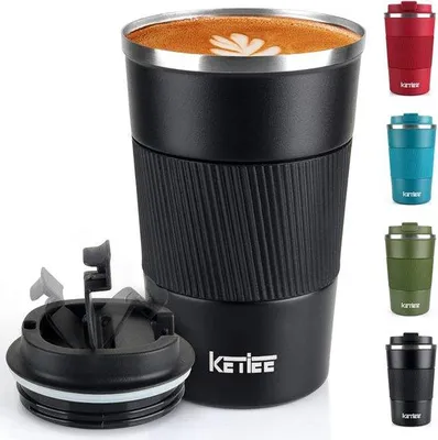 Produktbild von Isolierte Kaffee-Tasse 380ml, Edelstahl, doppelwandig, lekvrij