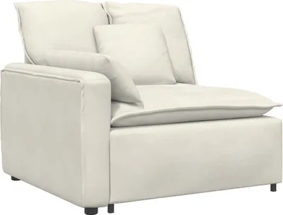 Produktbild von Modulares Sofa Endmodul mit Armlehne Kissen Creme 100 cm