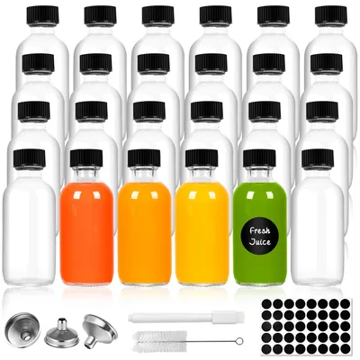 Productafbeelding van Set van 12 Mini Glazen Flessen met Dop en Etiketten