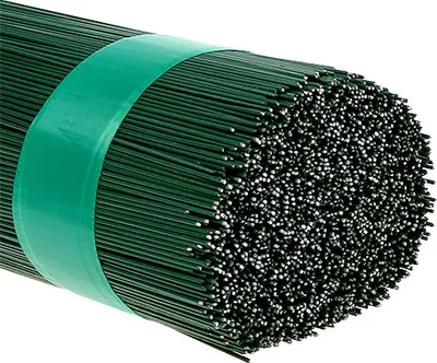 Produktbild von Steckdraht grünlackiert 0,8mmx350mm, Basteldraht für Blumenarrangements und Dekorationen, 2,5kg