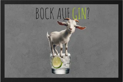 Produktbild von Bock auf Gin Verrückter Ziegenbock Fußmatte - Lustiges Gin Geschenk