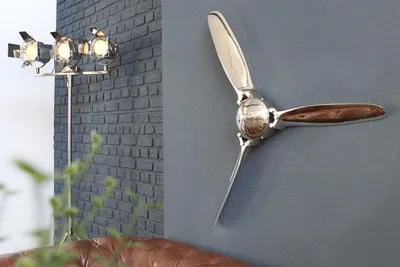 Obrázek produktu pro Dekorativní nástěnná vrtule 90 cm hliník loft průmyslový design