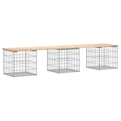 Image de vidaXL Banc de jardin en gabions 203x44x42 cm Pin massif